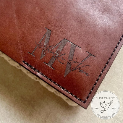 Handmade Personalized Leather Bible Slip-on Cover - Preserve and Elevate your Standard Bible Reading Experience