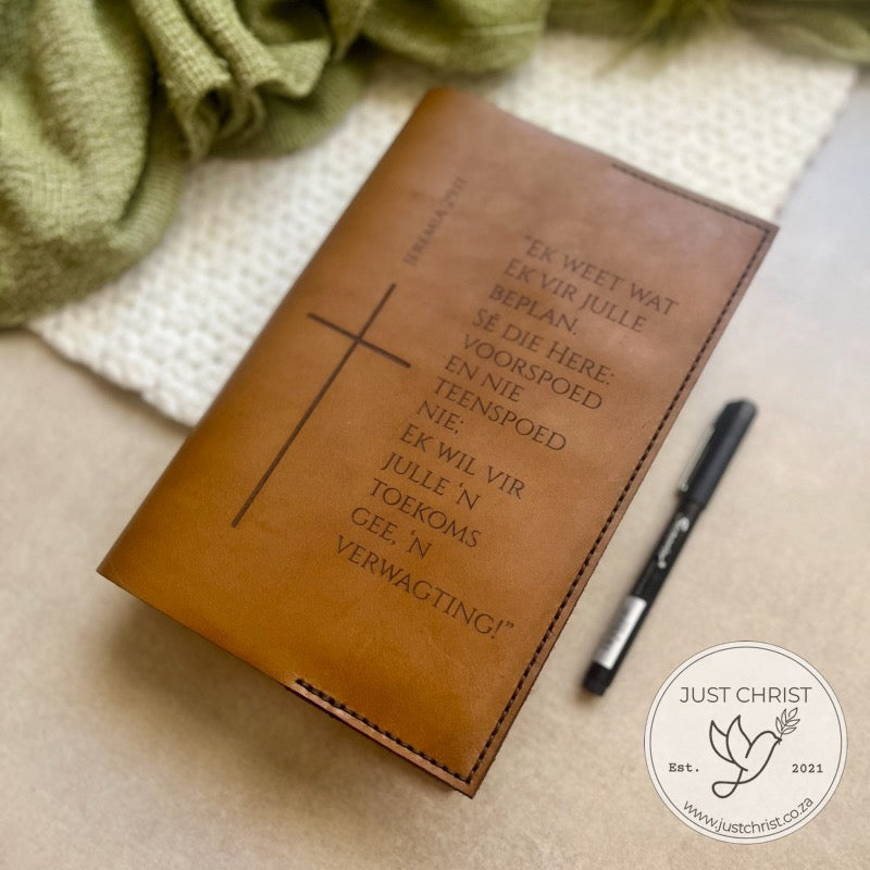 Handmade Personalized Leather Bible Slip-on Cover - Preserve and Elevate your Standard Bible Reading Experience