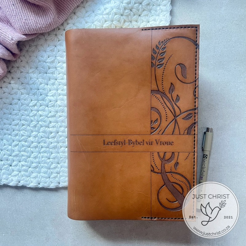 Handmade Personalized Leather Bible Slip-on Cover - Preserve and Elevate your Standard Bible Reading Experience