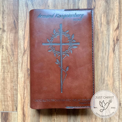 Handmade Personalized Leather Bible Slip-on Cover - Preserve and Elevate your Standard Bible Reading Experience